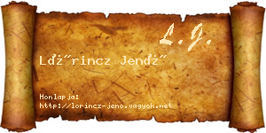 Lőrincz Jenő névjegykártya