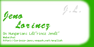 jeno lorincz business card